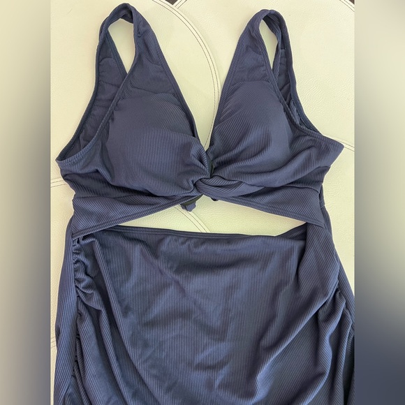 Navy Blue Woman’s One Piece Swimsuit - Picture 2 of 6